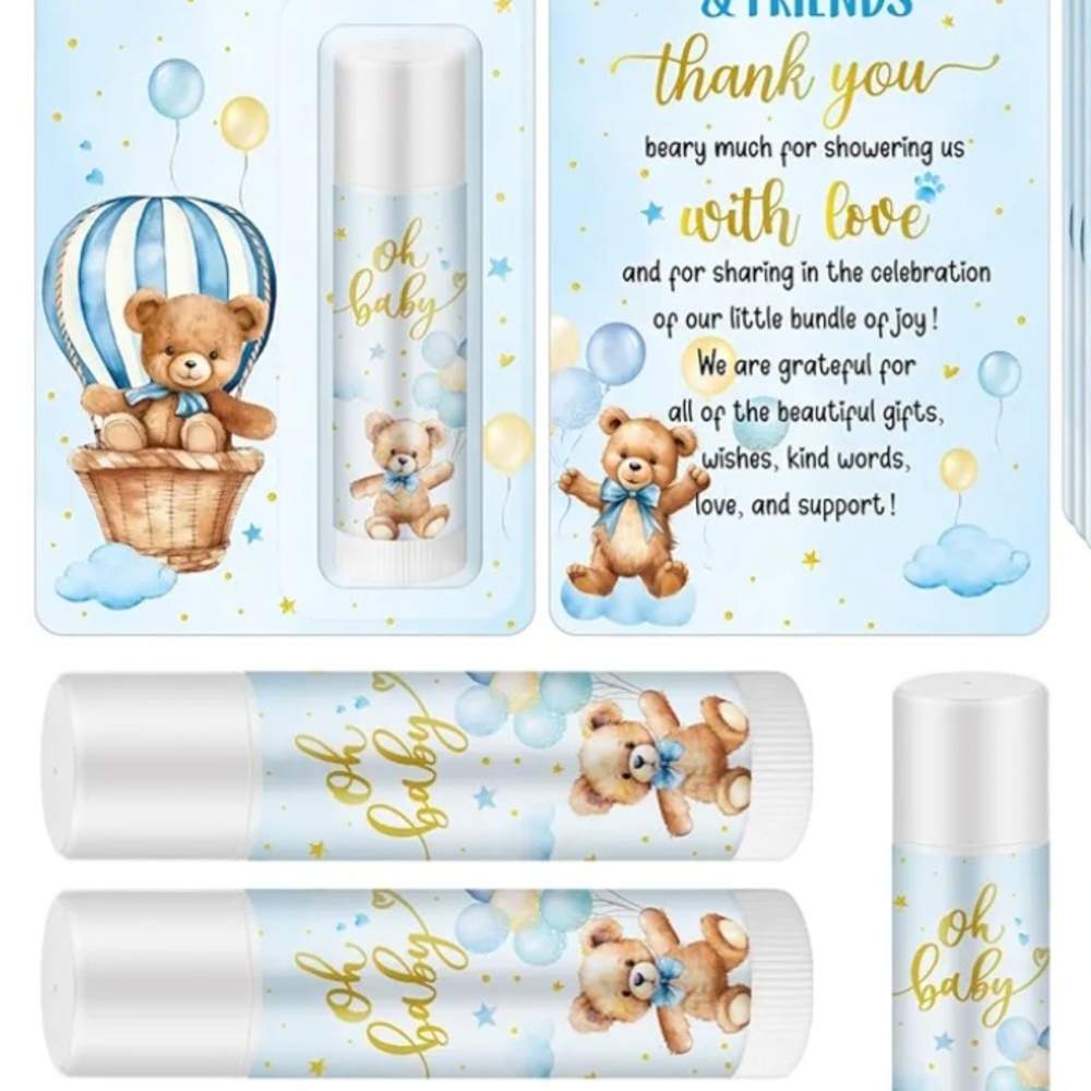 15 Lip Balm Gift set baby shower thank you cards